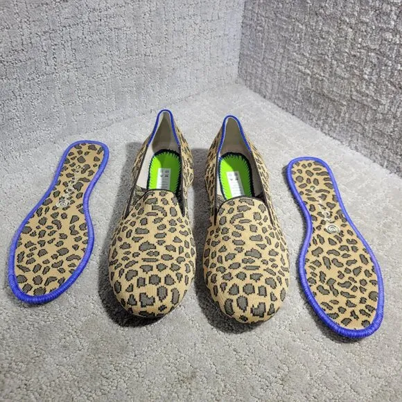 Rothys The Loafer Women's Size 9.5 Spotted Cheetah Print Round Toe Slip on Shoes