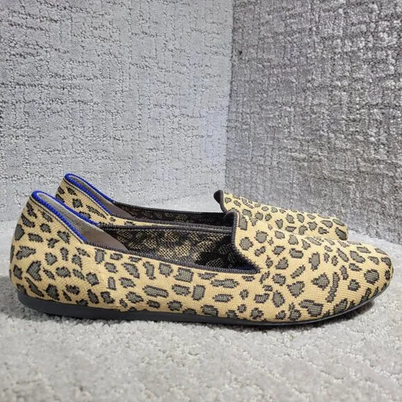 Rothys The Loafer Women's Size 9.5 Spotted Cheetah Print Round Toe Slip on Shoes