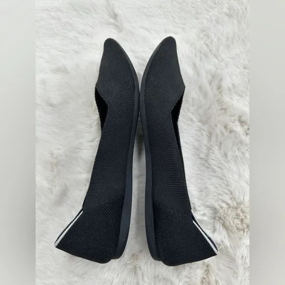 Rothy's The Point Black Flat Slip on Shoes Womens size 8.5