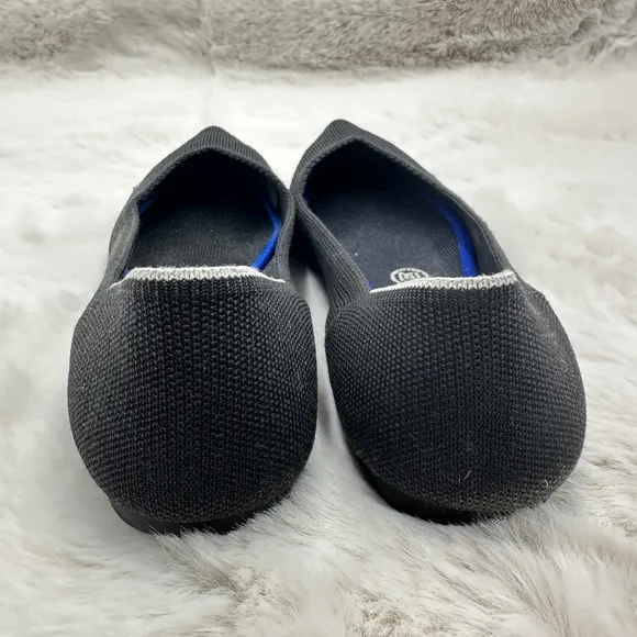 Rothy's The Point Black Flat Slip on Shoes Womens size 8.5