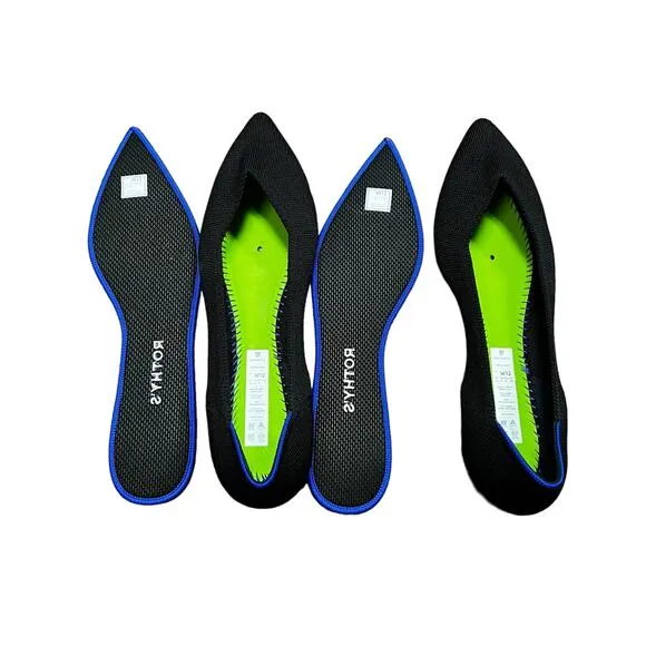 Rothy’s The Point Black Solid Flat Slip On Shoes Size 9