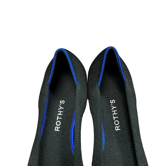 Rothy’s The Point Black Solid Flat Slip On Shoes Size 9