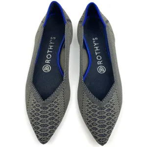 Rothy’s The Point Flat Snake Print Shoes Pointed Toe Gray Python Comfy Size 7.5