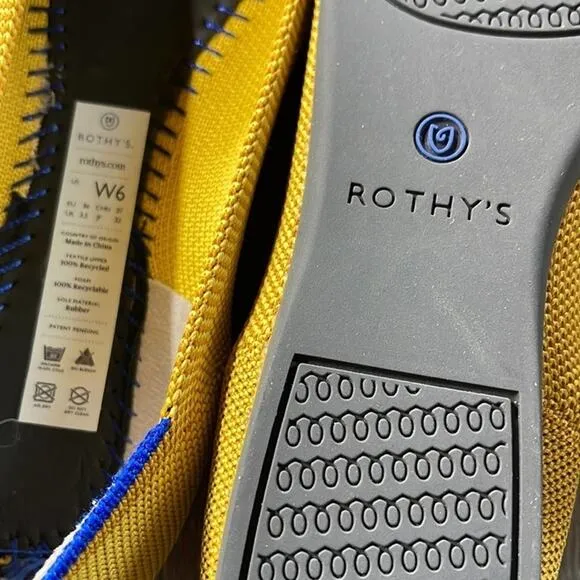 Rothys the point marigold yellow size 6 woman’s flat shoes