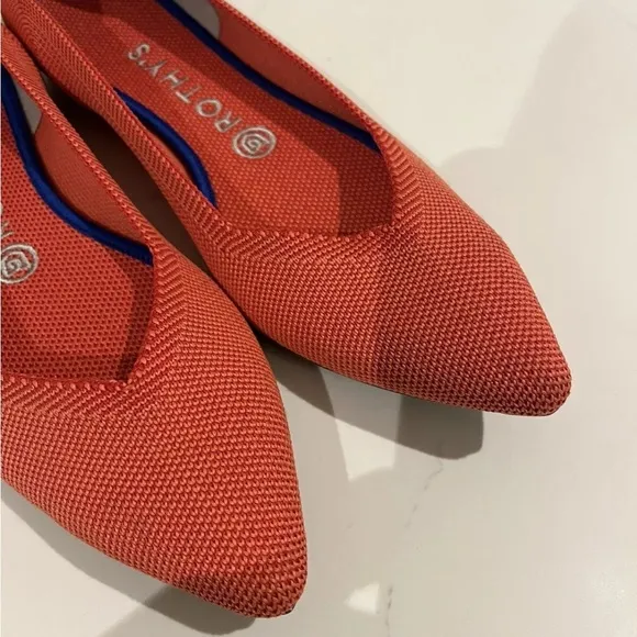 Rothy’s The Point Rare Retired Orange Persimmon Flat- Size 8
