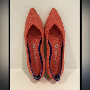 Rothy’s The Point Rare Retired Orange Persimmon Flat- Size 8
