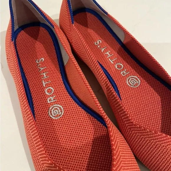 Rothy’s The Point Rare Retired Orange Persimmon Flat- Size 8
