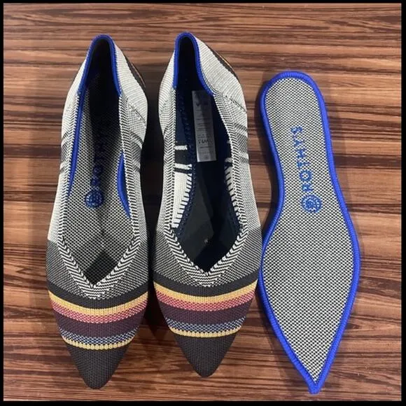 Rothy’s the point retired inverse striped size 9.5 woman’s flat shoes