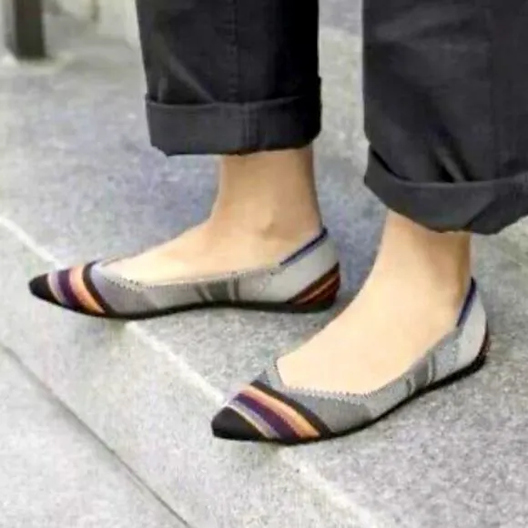 Rothy’s the point retired inverse striped size 9.5 woman’s flat shoes