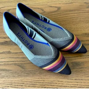Rothy’s the point retired inverse striped size 9.5 woman’s flat shoes