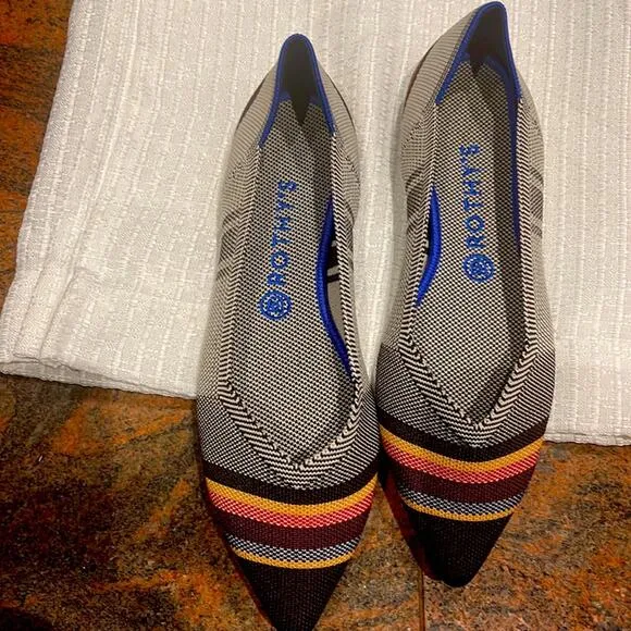 Rothy’s the point retired inverse striped size 9.5 woman’s flat shoes