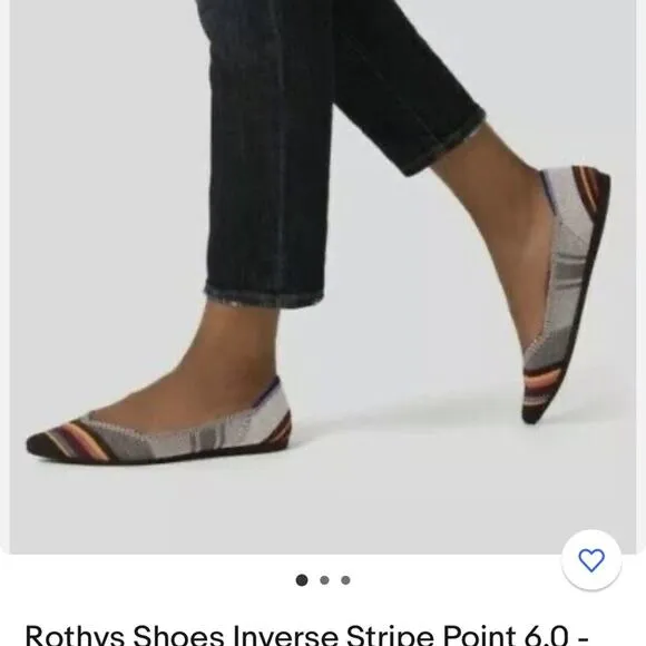 Rothy’s the point retired inverse striped size 9.5 woman’s flat shoes