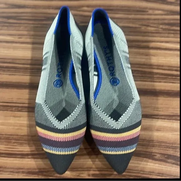 Rothy’s the point retired inverse striped size 9.5 woman’s flat shoes