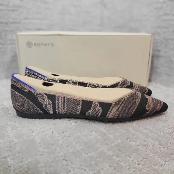Rothy's The Point Women's Size 7 US Golden Shimmer Pointy Slip on Flat Shoes
