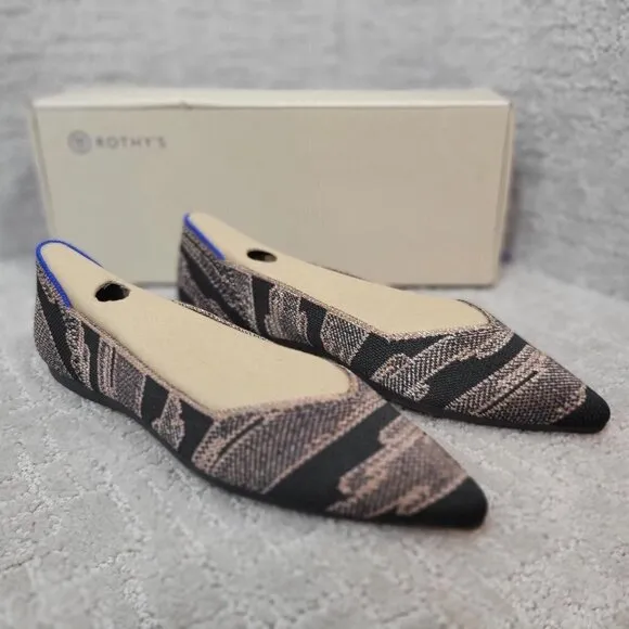 Rothy's The Point Women's Size 7 US Golden Shimmer Pointy Slip on Flat Shoes
