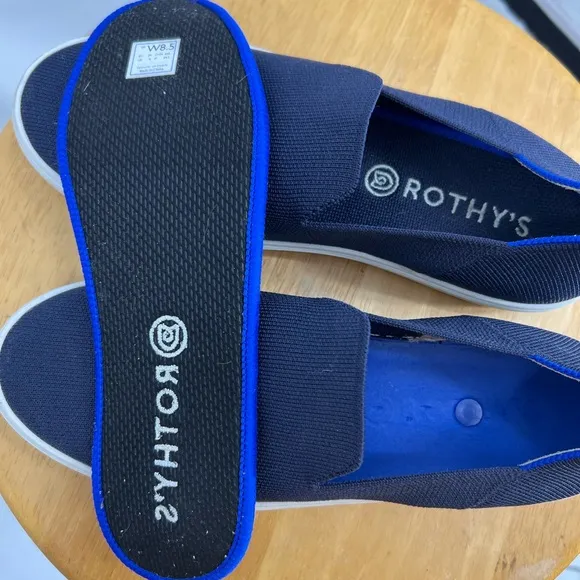 Rothy's The Sneaker Blue Tennis Shoe Slip On Flat Shoes 8.5