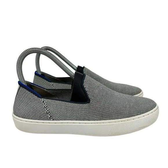 Rothys The Sneaker Slip On Blue/White Comfort Casual Shoes Size 7