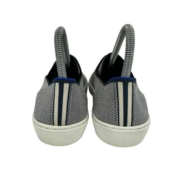 Rothys The Sneaker Slip On Blue/White Comfort Casual Shoes Size 7