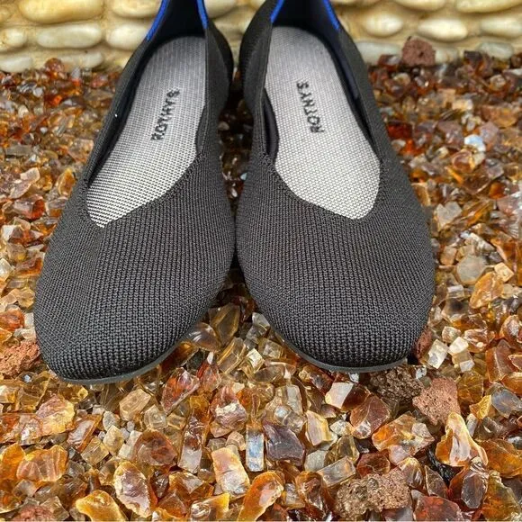 Rothy's The Square Black Women's Slip On Flat Shoes. Size 8.  NWOT!