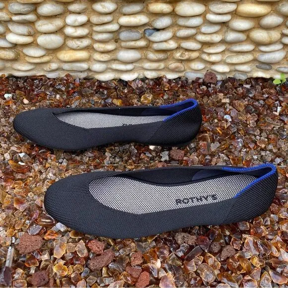 Rothy's The Square Black Women's Slip On Flat Shoes. Size 8.  NWOT!