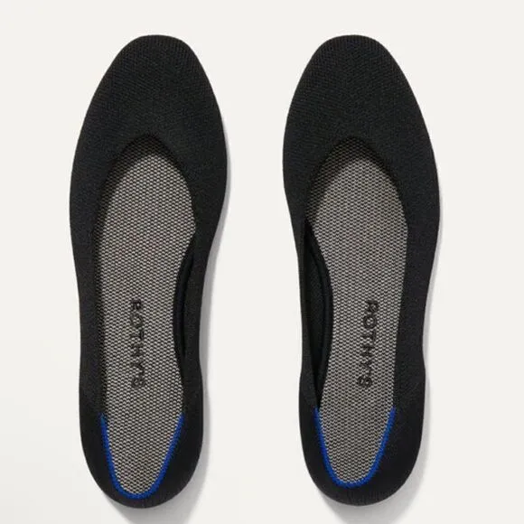 Rothy's The Square Black Women's Slip On Flat Shoes. Size 8.  NWOT!