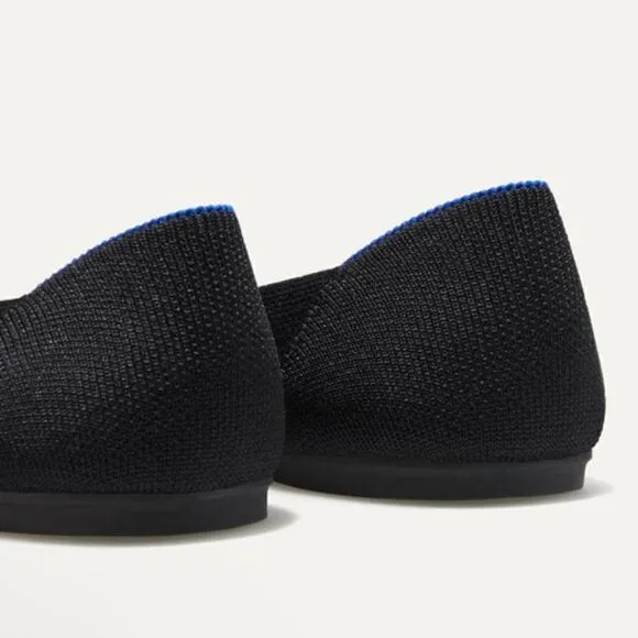 Rothy's The Square Black Women's Slip On Flat Shoes. Size 8.  NWOT!