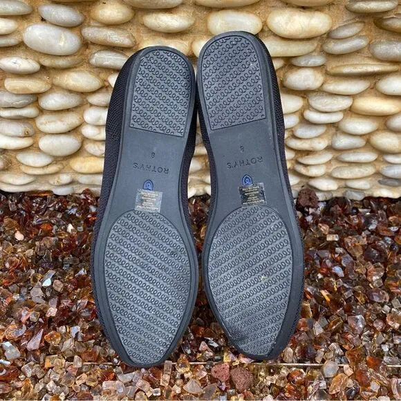 Rothy's The Square Black Women's Slip On Flat Shoes. Size 8.  NWOT!
