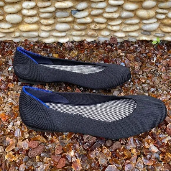 Rothy's The Square Black Women's Slip On Flat Shoes. Size 8.  NWOT!