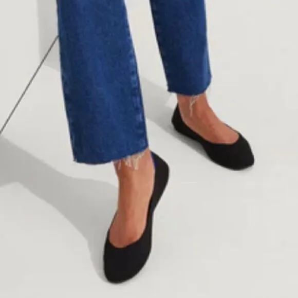 Rothy's The Square Black Women's Slip On Flat Shoes. Size 8.  NWOT!