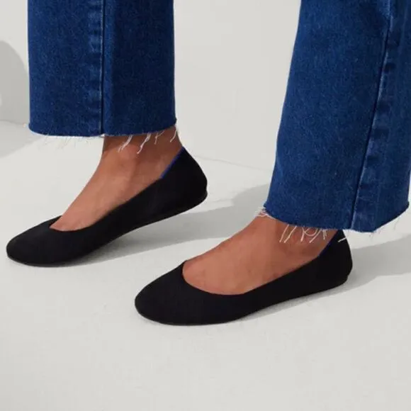 Rothy's The Square Black Women's Slip On Flat Shoes. Size 8.  NWOT!