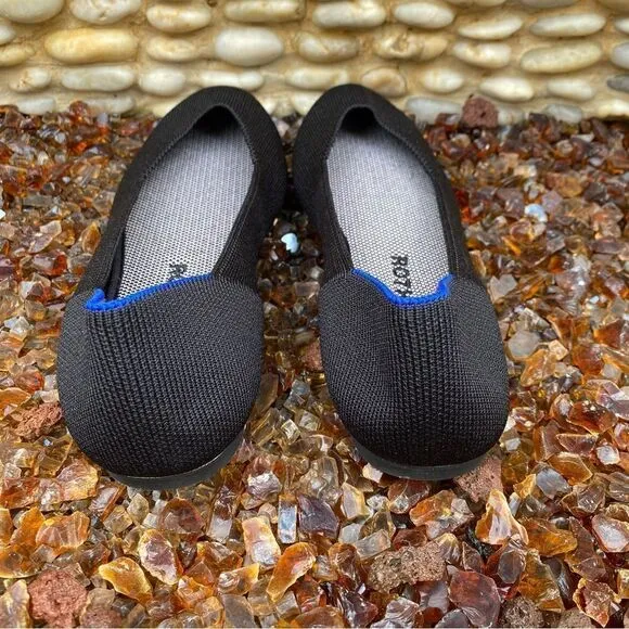 Rothy's The Square Black Women's Slip On Flat Shoes. Size 8.  NWOT!