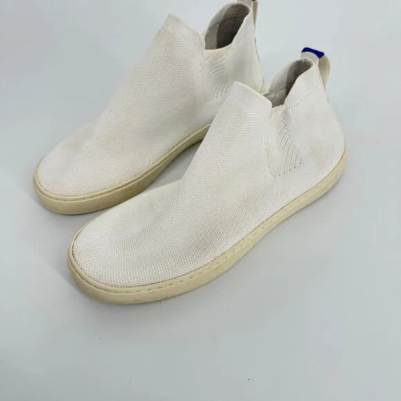 Rothy’s Women's The Chelsea Boot in White Flat Sneaker Shoes Size 8