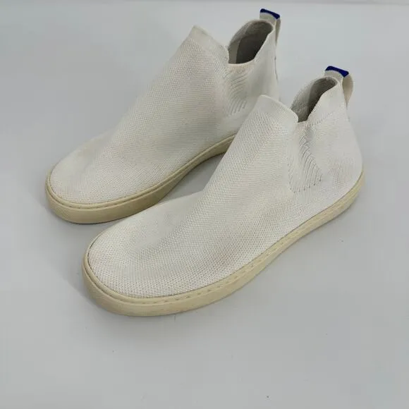 Rothy’s Women's The Chelsea Boot in White Flat Sneaker Shoes Size 8