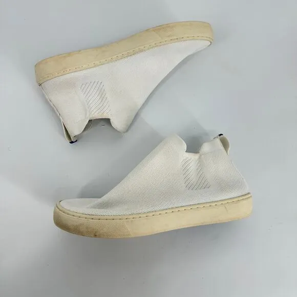 Rothy’s Women's The Chelsea Boot in White Flat Sneaker Shoes Size 8
