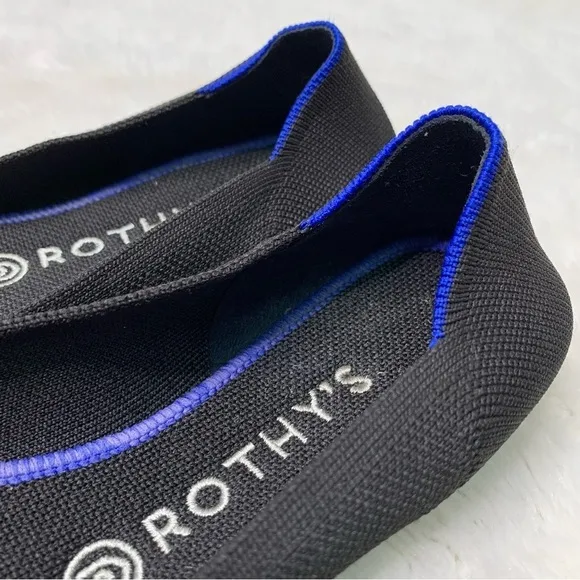 Rothy’s Women's The Flat Black Round Toe Ballerina Shoes Size 8