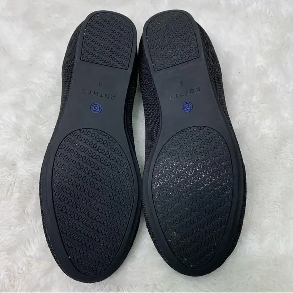 Rothy’s Women's The Flat Black Round Toe Ballerina Shoes Size 8