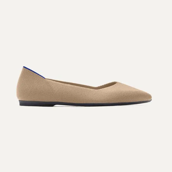Rothy's Women's The Point Flat Beige Tortoise Sole Shoes Size 10 NWOT