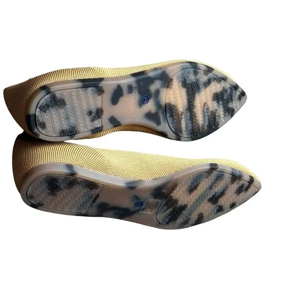 Rothy's Women's The Point Flat Beige Tortoise Sole Shoes Size 10 NWOT