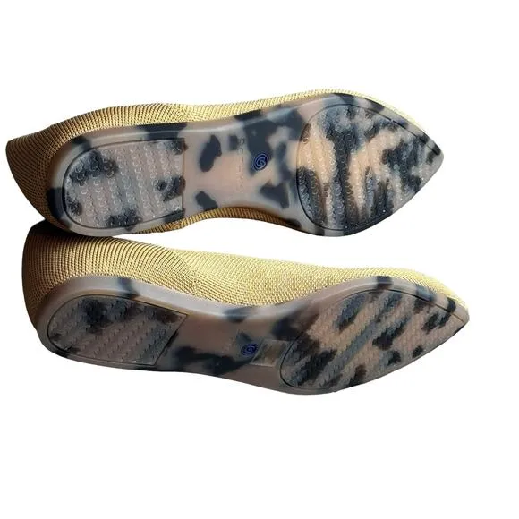 Rothy's Women's The Point Flat Beige Tortoise Sole Shoes Size 10 NWOT