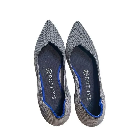 Rothys The Point Heathered Grey Flat Shoes Women’s Size 7.5