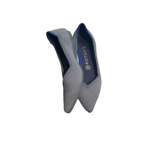 Rothys The Point Heathered Grey Flat Shoes Women’s Size 7.5