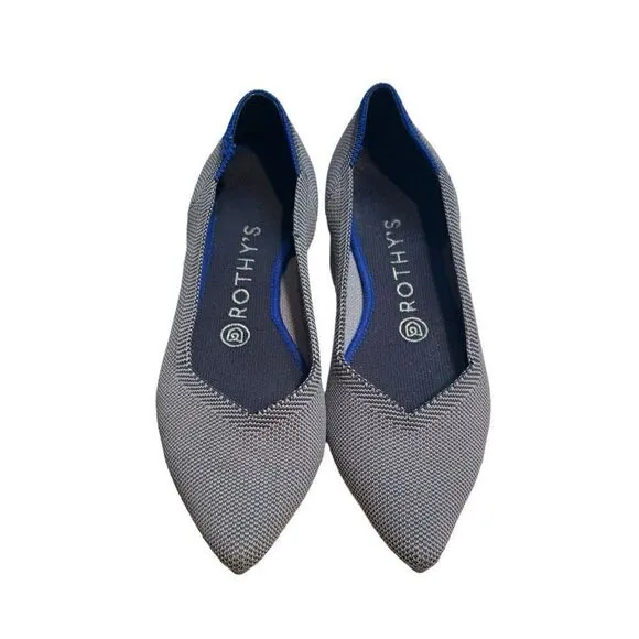 Rothys The Point Heathered Grey Flat Shoes Women’s Size 7.5