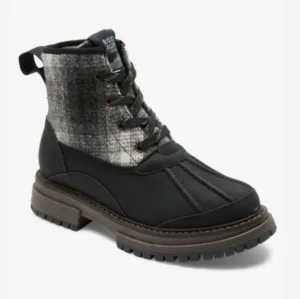 Roxy Hail Ya Black Alpine Collection Winter Snow Boots Plaid Sturdy NWOT Sz 7