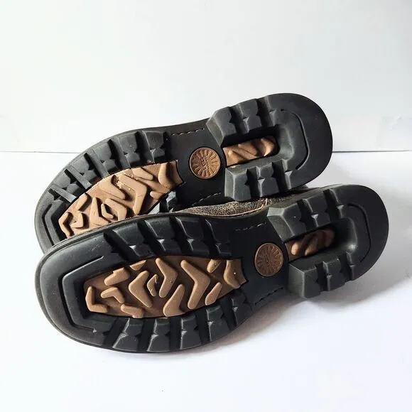 Rugged Brown Leather Boots with Buckles