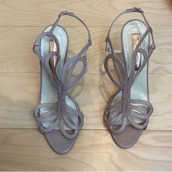 Rupert Sanderson Figaro Leather Heeled Sandals Size 39.5