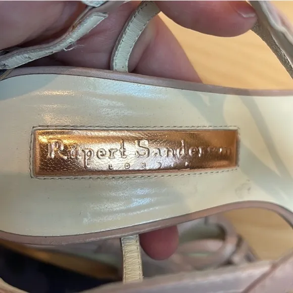 Rupert Sanderson Figaro Leather Heeled Sandals Size 39.5