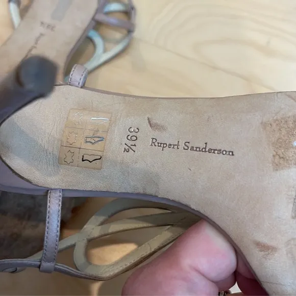 Rupert Sanderson Figaro Leather Heeled Sandals Size 39.5
