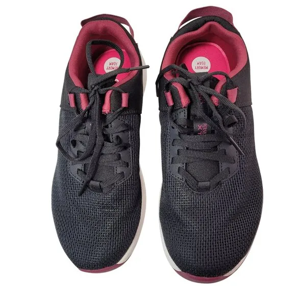 Ryka Women's Persist XT Slip-On Sneakers Size 8 Black/Red Running Shoes