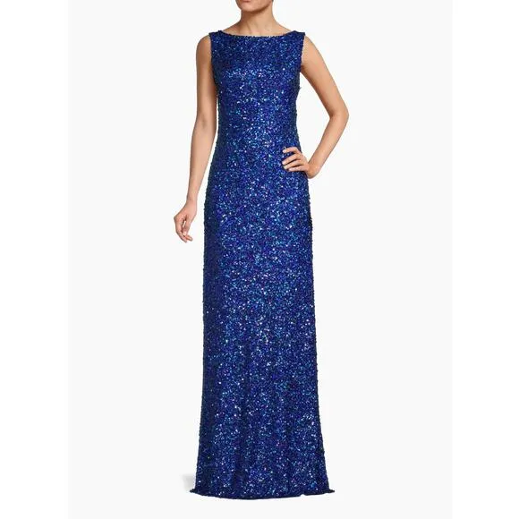 Sachin &amp; Babi Mariah Open-Back Sequin Gown