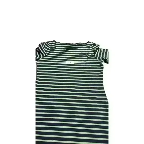 Saint James Women's Striped Dress Size 8 Green Navy Knee Length Casual